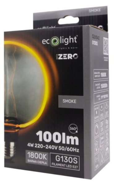 ECOLIGHT Dekoratívna LED žiarovka E27 4W 100lm G130 - rada ZERO
