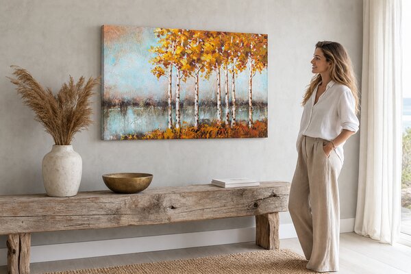Maľovaný obraz na stenu STROMY 90x60 cm - 90×60 cm / Premium 4 cm