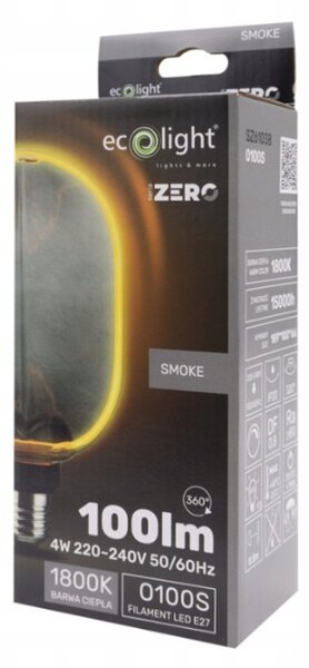 ECOLIGHT Dekoratívna LED žiarovka E27 4W 100lm O100 - rada ZERO