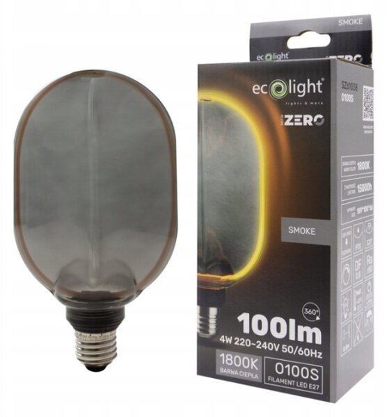 ECOLIGHT Dekoratívna LED žiarovka E27 4W 100lm O100 - rada ZERO