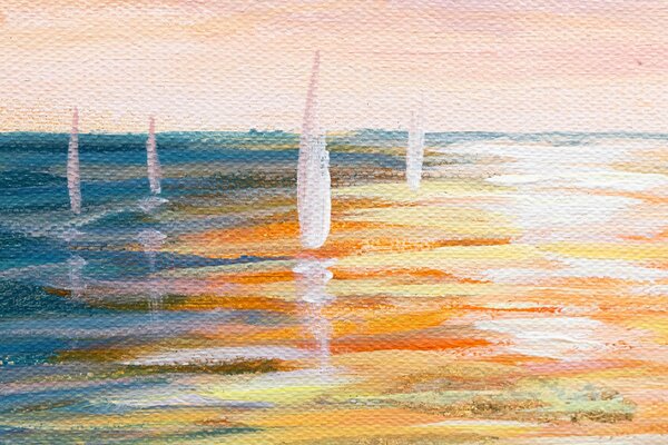 Maľovaný obraz na stenu ZÁPAD SLNKA 70x60 cm - 70×60 cm / Klasický 2 cm