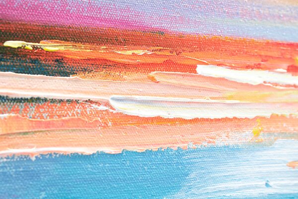 Maľovaný obraz na stenu ZÁPAD SLNKA 120x40 cm - 120×40 cm / Klasický 2 cm