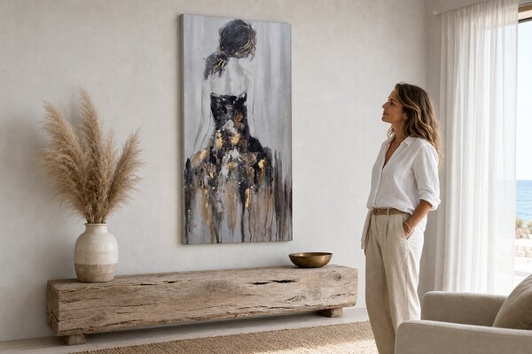 Maľovaný obraz na stenu ŽENA 50x100 cm - 50×100 cm / Klasický 2 cm