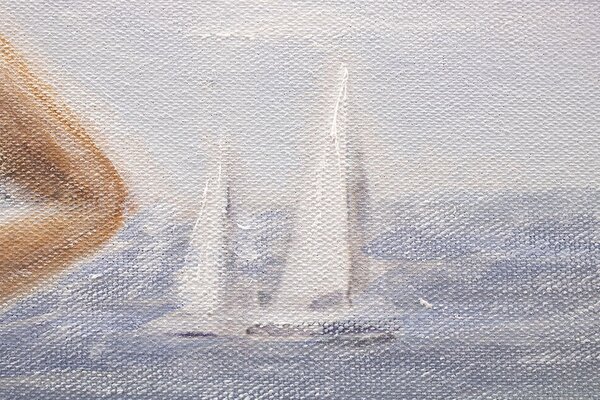 Maľovaný obraz na stenu ŽENA A MORE 60x90 cm - 60×90 cm / Klasický 2 cm