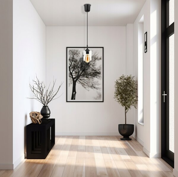 BERGE LED luster závesné stropné svietidlo E27 priehľadný sklenený štvorec