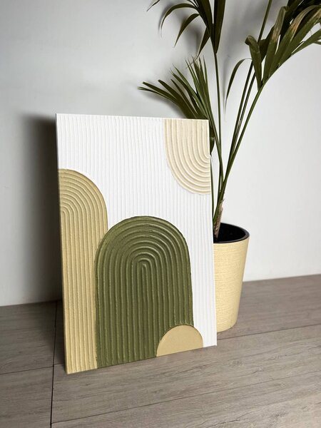 Maľovaný obraz so štruktúrou - Slnečný deň v horách - 40×60 cm / Klasický 2 cm