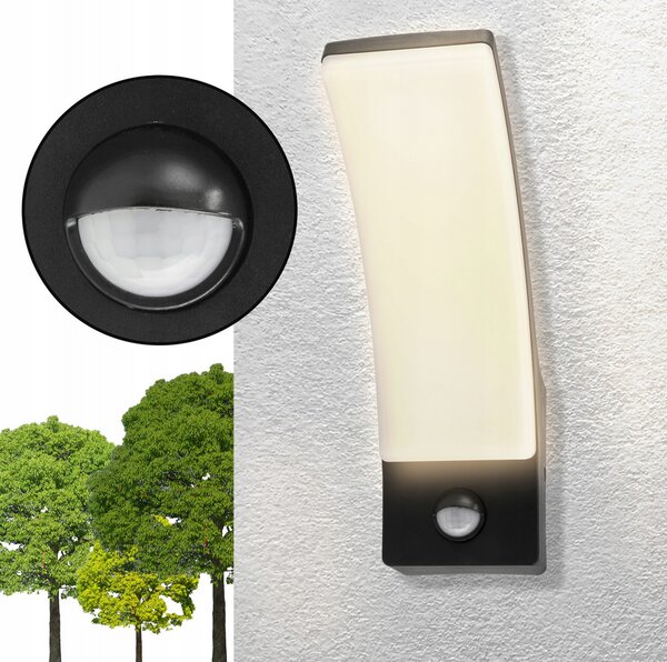 BERGE LED nástenné svietidlo 12W - 800lm - vonkajšie s pohybovým čidlom