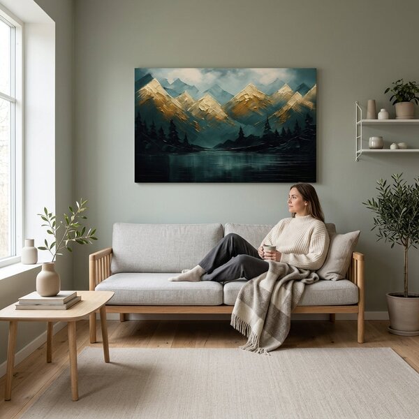 Moderný nástenný obraz Hory zapadajúceho slnka - PREMIUM ART - 40x60 cm