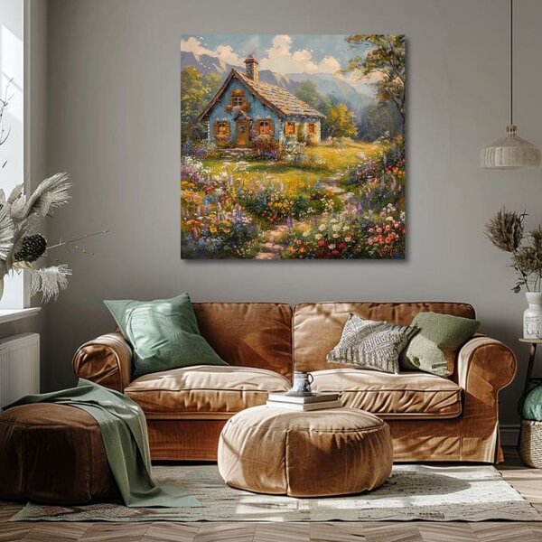 Obraz krajiny na plátne Letná skrýša - 60x60 cm