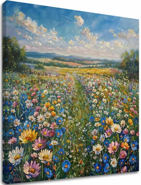 Obraz krajiny na plátne Letná lúka - 60x60 cm