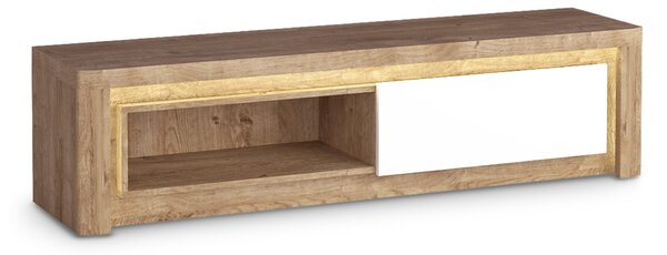 Široký TV stolík Livinio - dub ribbeck / biela