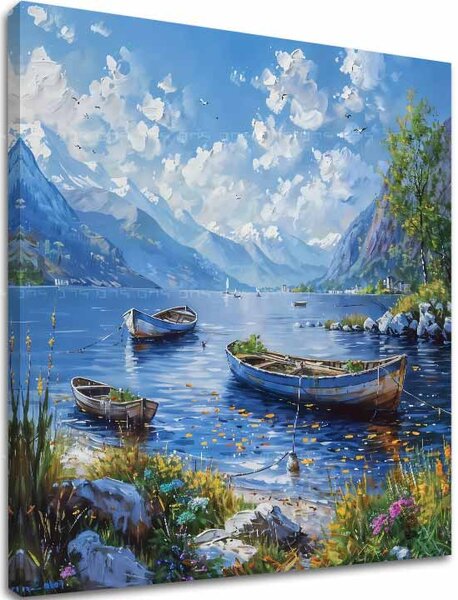 Obraz krajiny na plátne Pokojné jazero - 60x60 cm
