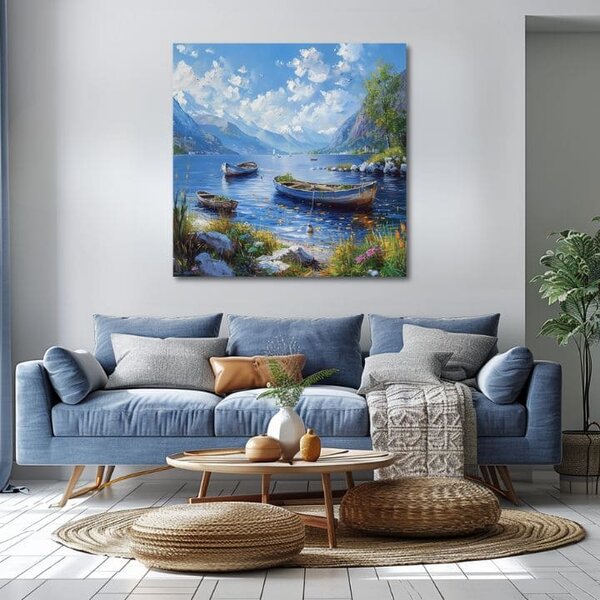 Obraz krajiny na plátne Pokojné jazero - 60x60 cm