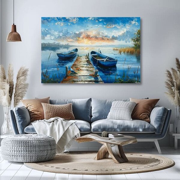 Obraz krajiny na plátne Romantický západ slnka | dokončené rukou umelca - 40x60 cm