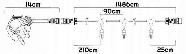 BERGE LED vonkajšia girlanda 15m - 15xLED Atmospheric Fire FLAME