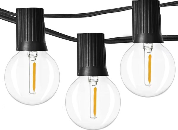 BERGE LED záhradná girlanda - svetelná reťaz - 20m - 60x žiarovka G40 - 230V