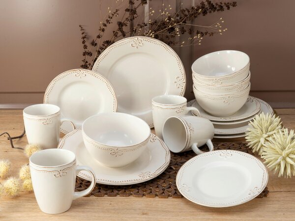 KOMBINOVANÝ SERVIS, 16-dielne, kamenina Creatable - Online Only bytové doplnky, Online Only
