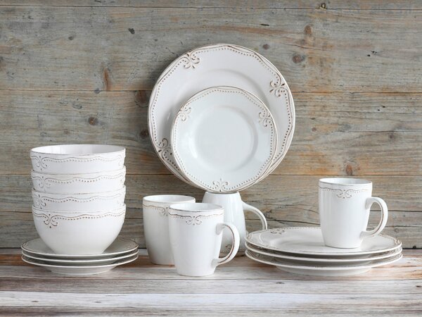 KOMBINOVANÝ SERVIS, 16-dielne, kamenina Creatable - Online Only bytové doplnky, Online Only