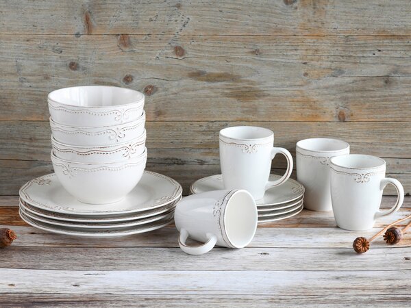 KOMBINOVANÝ SERVIS, 16-dielne, kamenina Creatable - Online Only bytové doplnky, Online Only