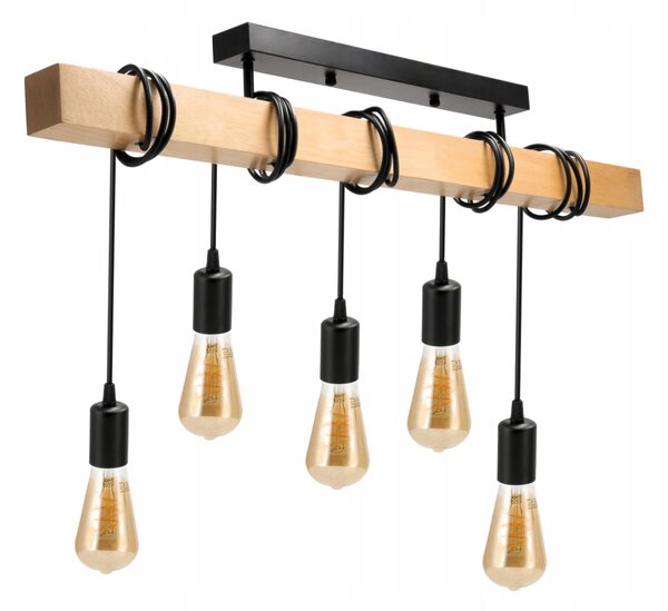 LED závesné stropné svietidlo 5x E27 Loft BERGE