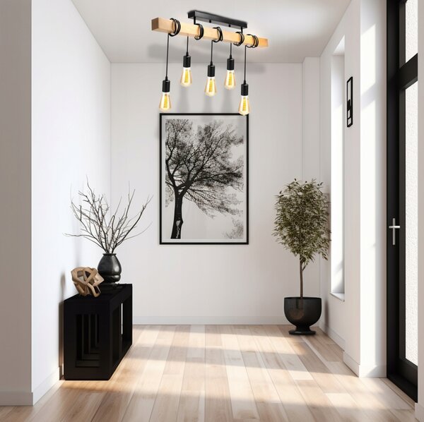 LED závesné stropné svietidlo 5x E27 Loft BERGE