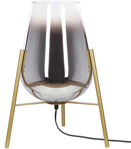 Stolná lampa zlatá kovová oceľový podstavec sklenené tienidlo nočná lampa moderný glamour štýl obývačka spálňa