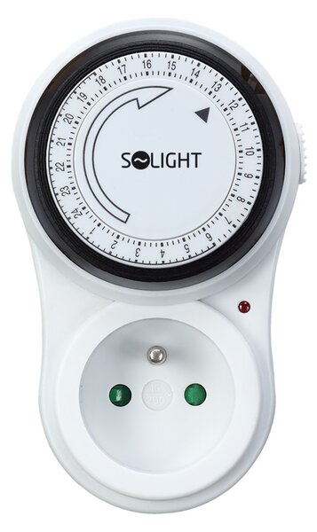 SOLIGHT Mechanický časový spínač, denný 24 h., interval 15 min, vypínač, DT07