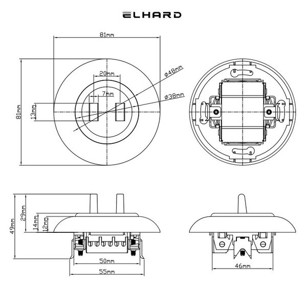 Elhard Vypínač Retro Klasik sériový č.5, biely KL1205W