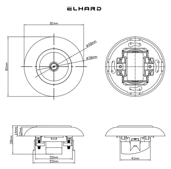 Elhard Televízna zásuvka Retro Klasik, biela KL2010W