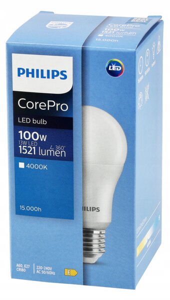 LED žiarovka Philips E27 - 13W - 1521 lm - neutrálna biela - CorePro Premium A60