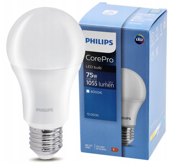 LED žiarovka Philips E27 - 10W - 1055 lm - teplá biela - CorePro Premium A60