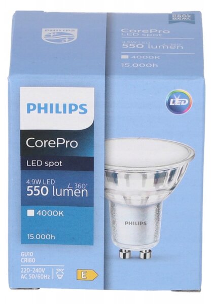 LED žiarovka Philips Corepro GU10 - 4,9 W - 550 Lm - neutrálna biela - Premium