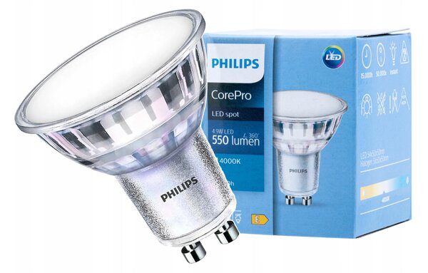 LED žiarovka Philips Corepro GU10 - 4,9 W - 550 Lm - neutrálna biela - Premium