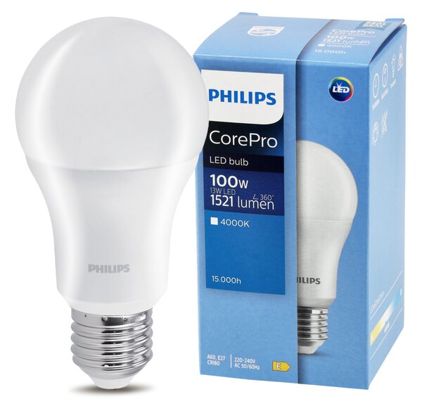 LED žiarovka Philips E27 - 13W - 1521 lm - neutrálna biela - CorePro Premium A60