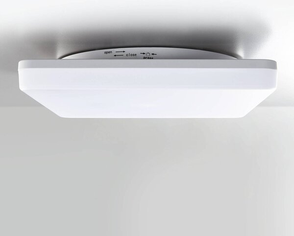 Stropné LED svietidlo Pronto, hranaté, 28 x 28 cm, Biela / opálová, Plast, Moderný, Stropné svetlo