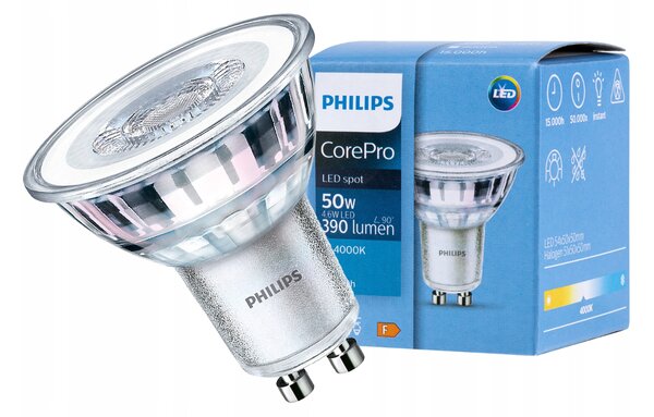 LED žiarovka Philips GU10 - 4,6 W - 390 Lm 36 ° - neutrálna biela - CorePro Premium