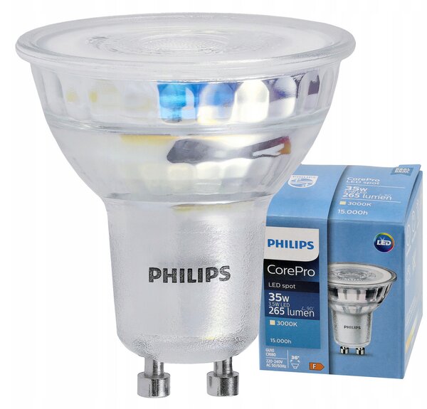 LED žiarovka Philips GU10 - 3,5 W - 255Lm 36 ° - teplá biela 3000K - CorePro Premium