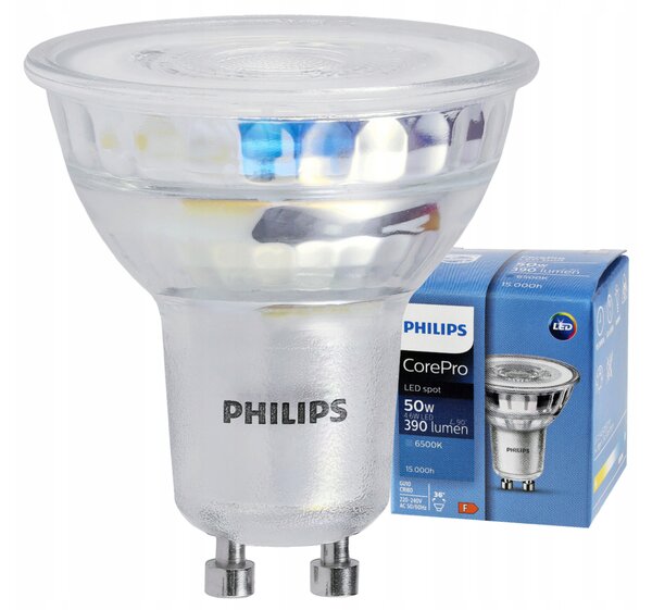 LED žiarovka Philips GU10 - 4,6 W - 390 Lm 36 ° - studená biela - CorePro Premium