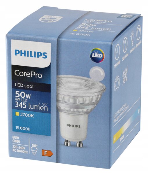 LED žiarovka Philips GU10 - 4W - 345 Lm - teplá biela - CorePro Premium
