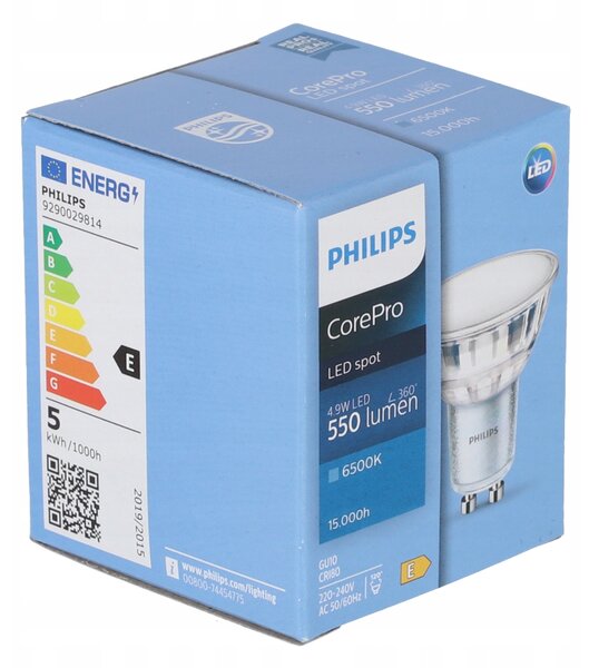 LED žiarovka Philips GU10 - 4,9 W - 550 Lm - studená biela - CorePro Premium