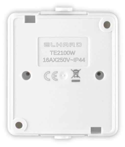 Elhard Vonkajšia zásuvka na omietku Tew, IP44, biela TE2100W