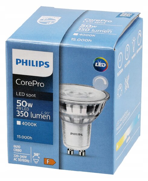 LED žiarovka Philips GU10 - 4W - 350 Lm 36 ° - neutrálna biela - CorePro Premium
