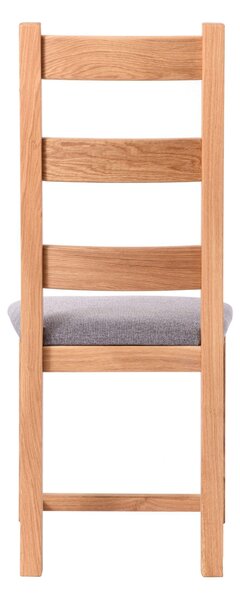 Dubová stolička Ladder Back sivá látka