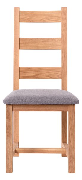 Dubová stolička Ladder Back sivá látka