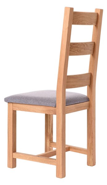 Dubová stolička Ladder Back sivá látka