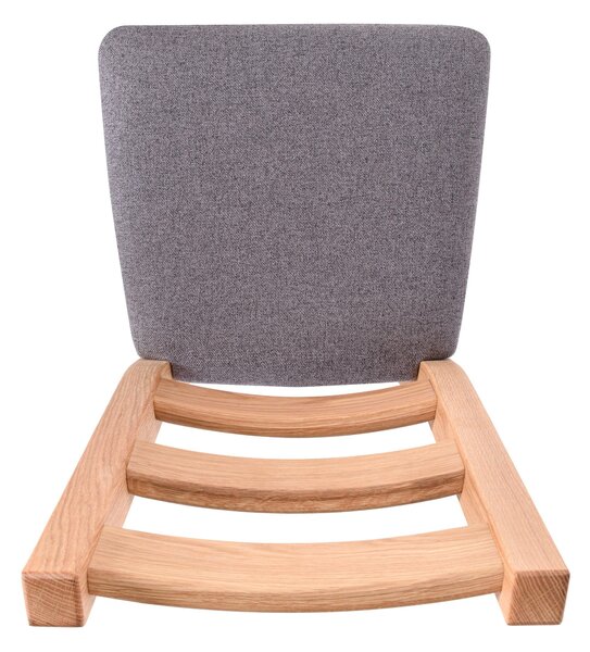 Dubová stolička Ladder Back sivá látka