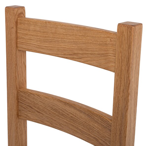 Dubová olejovaná stoličky Ladder Back biela koženka