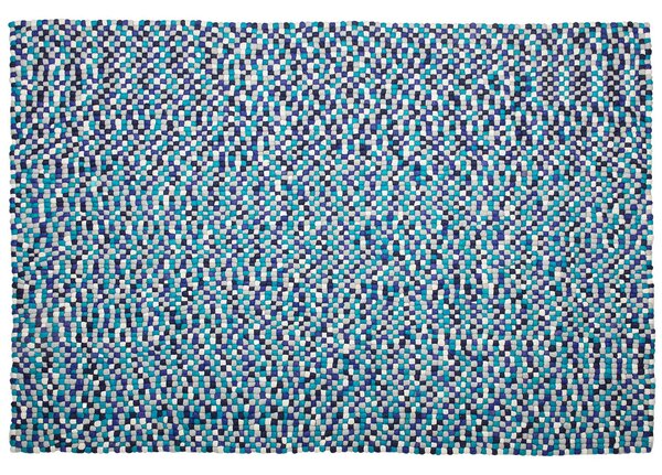 Koberec modrý biely vlnený 160 x 230 cm obdĺžnikový tvar plstený ručne vyrobený obývacia izba spálňa
