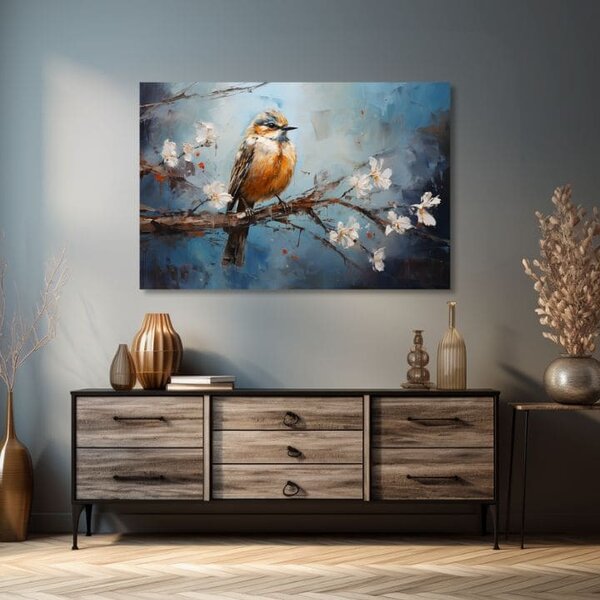 Obrazy vtáky Harmónia v Modrom - 40x60 cm