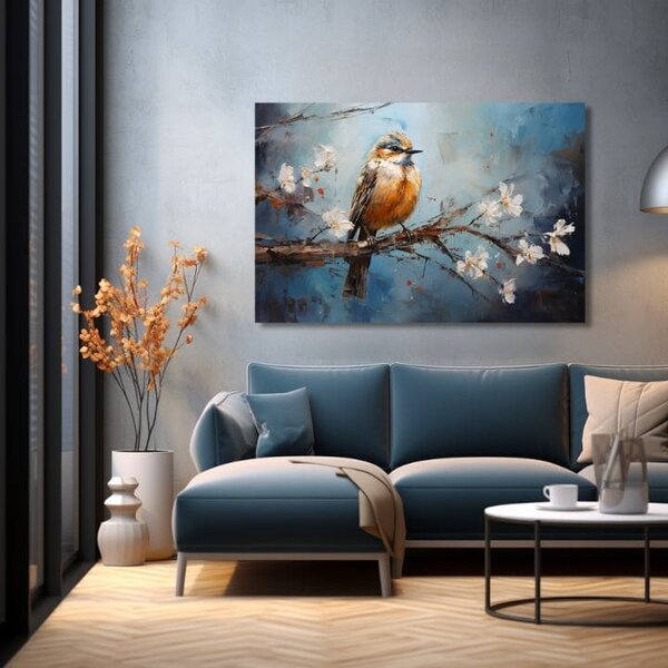 Obrazy vtáky Harmónia v Modrom - 40x60 cm